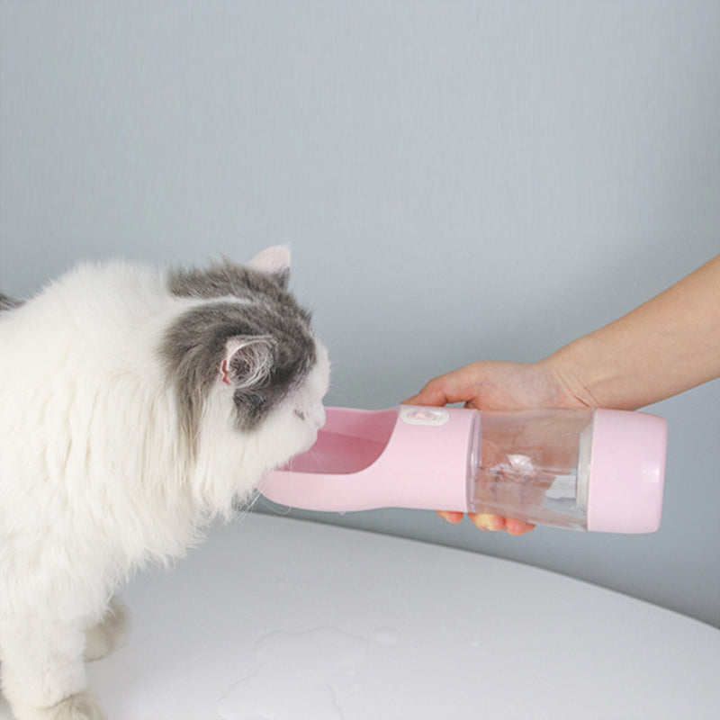 Gourde de voyage 2-en-1 pour chien, eau et croquettes