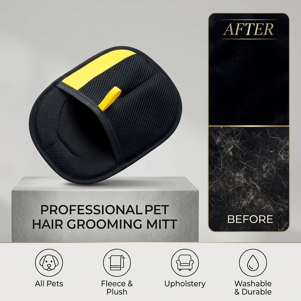 Gant Anti-Poils Chat Chien - Brosse Ramasse-Poils Animaux pour Canapé Tapis Vêtements et Toilettage