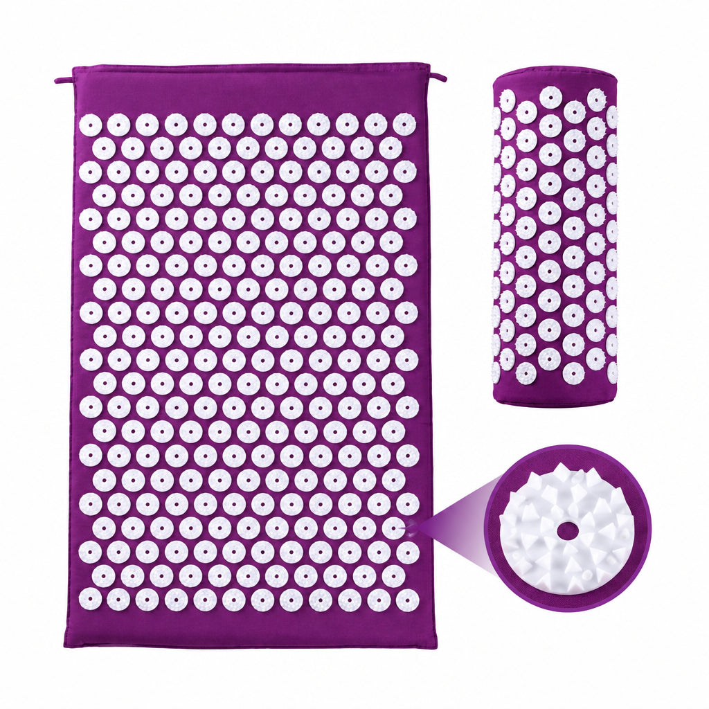 Tapis d'acupression avec coussin, détente du dos et de la nuque