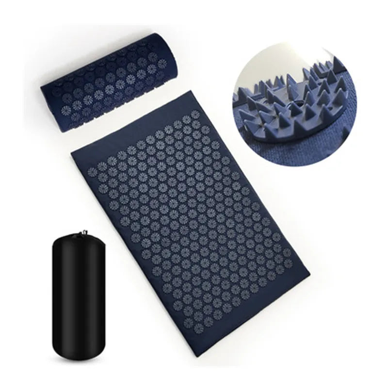 Tapis d'acupression avec coussin, détente du dos et de la nuque