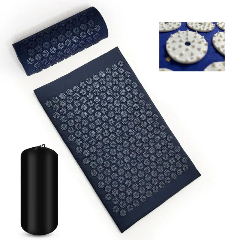 Tapis d'acupression avec coussin, détente du dos et de la nuque