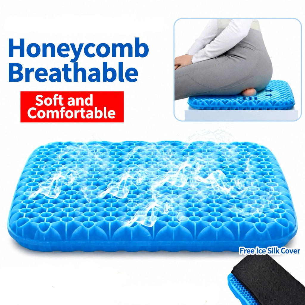 Coussin de siège en gel nid d'abeille pour bureau et voiture
