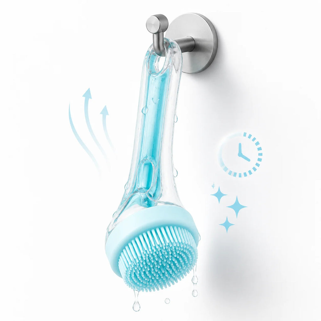 Brosse de bain pour chien et chat avec distributeur de shampoing