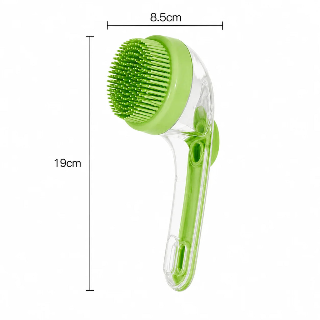 Brosse de bain pour chien et chat avec distributeur de shampoing