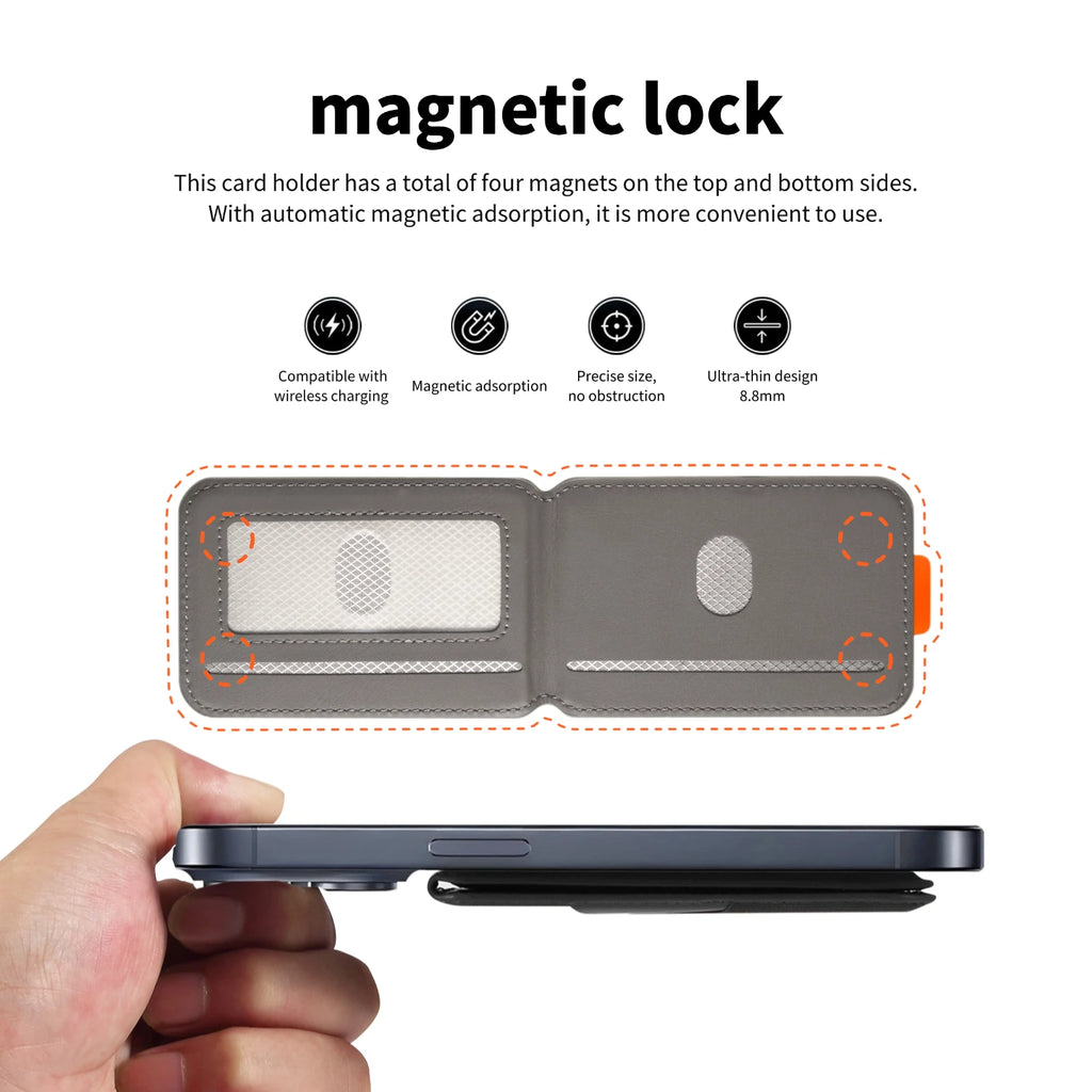 Porte-cartes magnétique compatible MagSafe pour iPhone