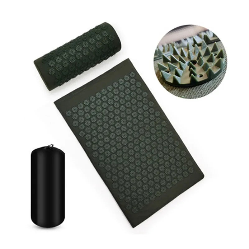 Tapis d'acupression avec coussin, détente du dos et de la nuque